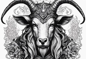 Devil with goat horns tattoo idea