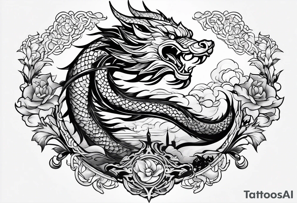Dragão oriental tattoo idea