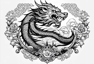 Dragão oriental tattoo idea