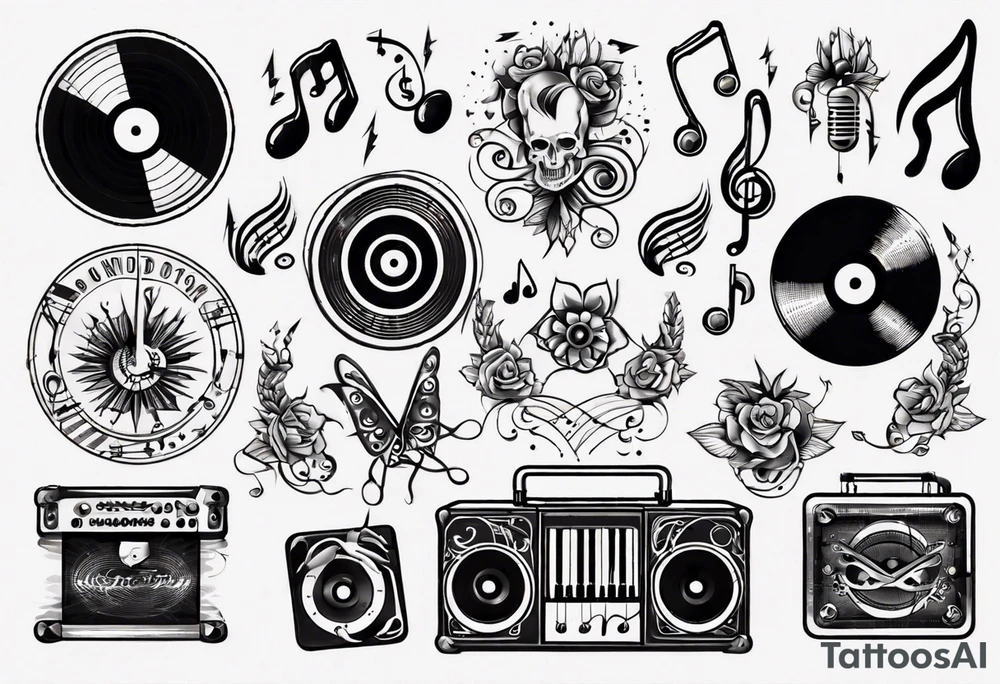 music sound tattoo idea