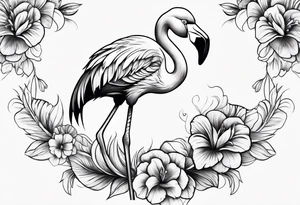 flamingo tall tattoo idea