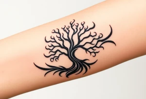 Swirling 
Tree moving in a spiral direction tattoo idea