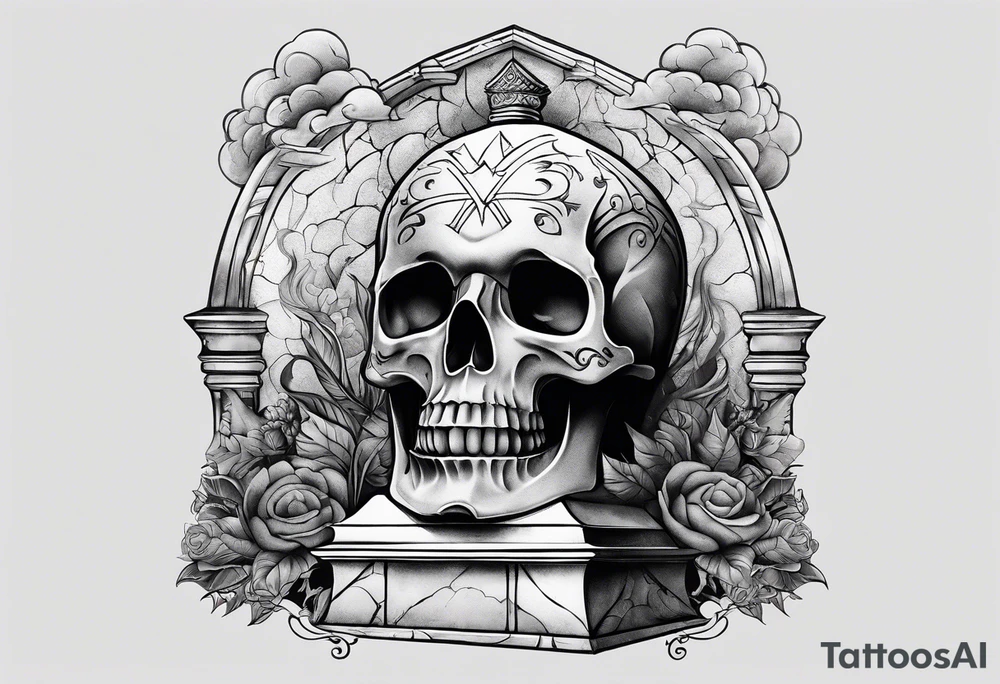 Tomb with smoke tattoo idea