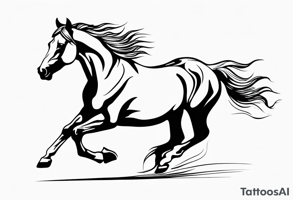 firey horse running tattoo idea