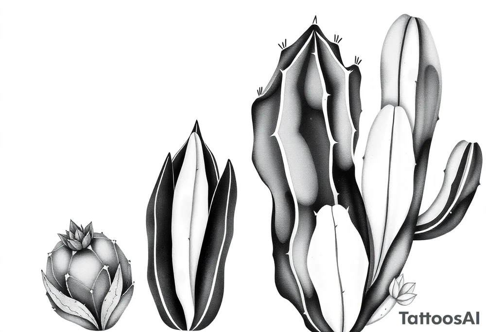 Cute cacti tattoo idea