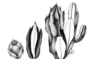 Cute cacti tattoo idea