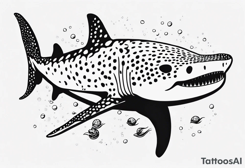 a whale shark playing waterpolo tattoo idea