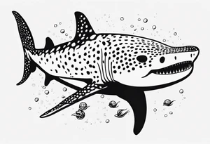 a whale shark playing waterpolo tattoo idea