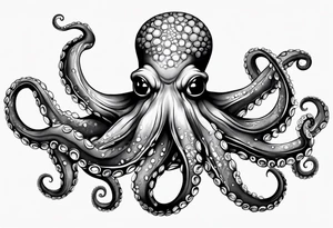 octopus with neon Blue suckers tattoo tattoo idea