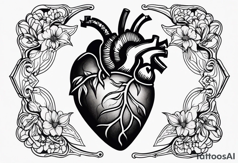 human heart tattoo idea