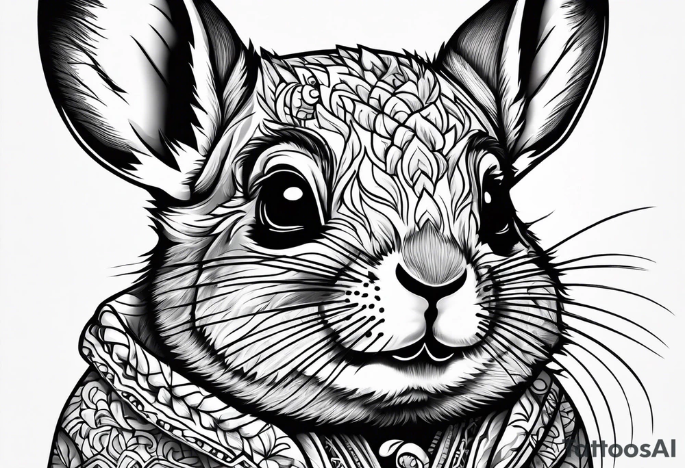Cute sassy Chinchilla tattoo idea