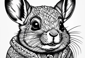 Cute sassy Chinchilla tattoo idea