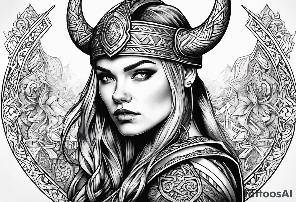 Female viking tattoo idea