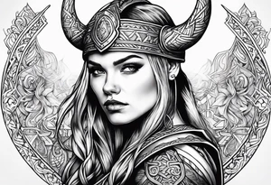 Female viking tattoo idea