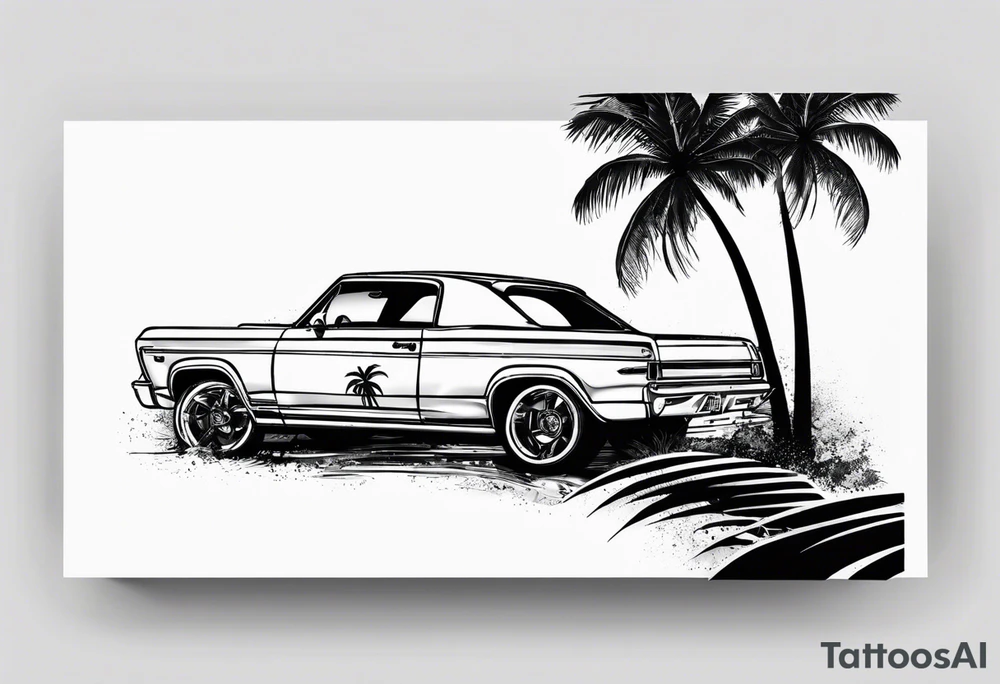 Small Postage stamp with palm tree tattoo idea