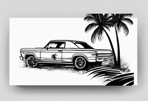Small Postage stamp with palm tree tattoo idea