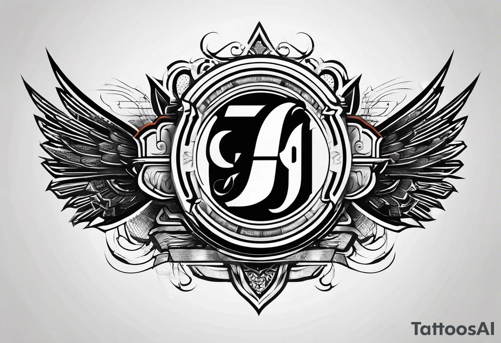 Simple futuristic logo with the letters e, e ,g ,j tattoo idea