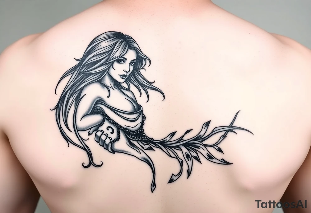 Female water bearer tattoo idea