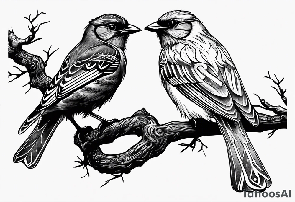 Bird oak but the B and O in elder futhark tattoo idea