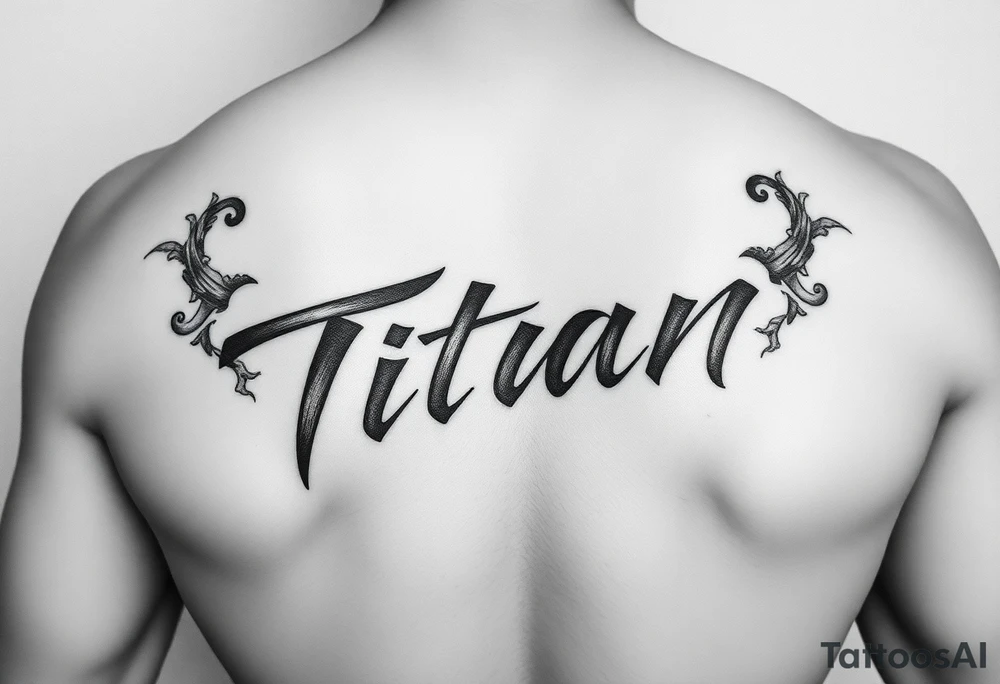 Japanese writing of my son name ‘Titan’ placement on my ribs tattoo idea