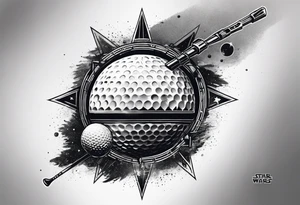 Star wars Golf theme shoulder tattoo for men tattoo idea