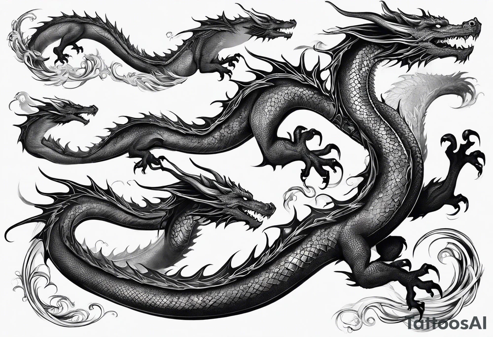 full arm sleeve Smaug the dragon tattoo idea