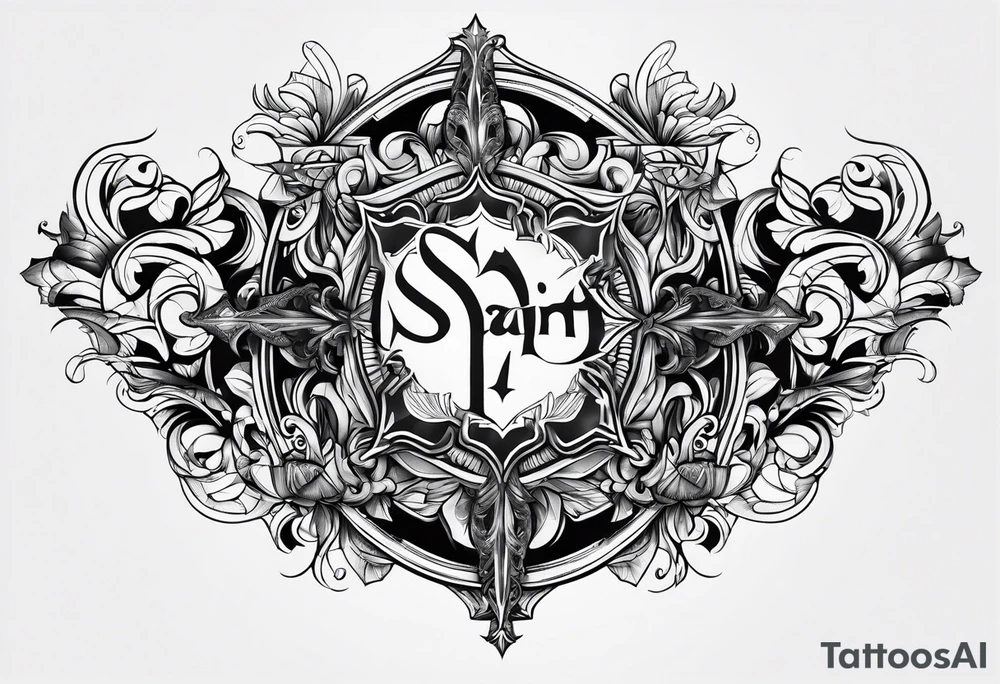 the name saint forearm tattoo tattoo idea