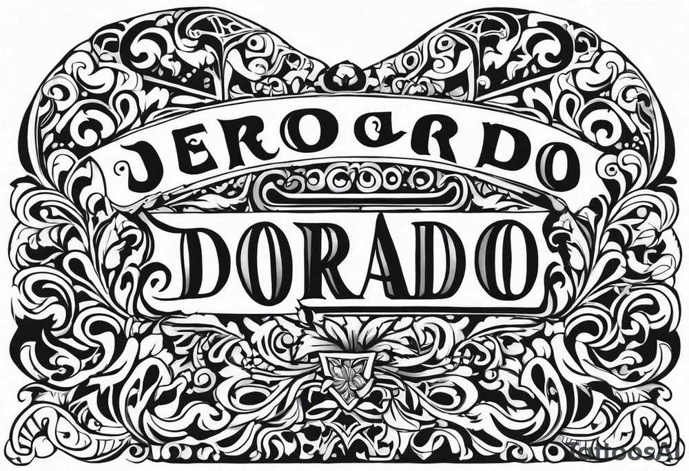 Dorado in lettering with Jesus tattoo idea