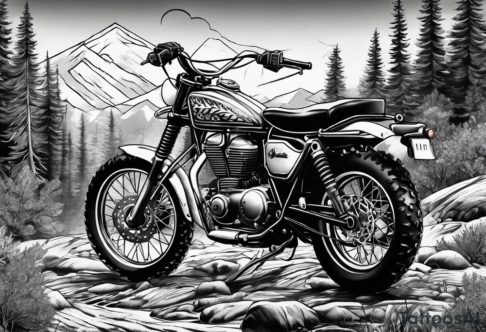 Dirt bikes, camping, fishing tattoo idea