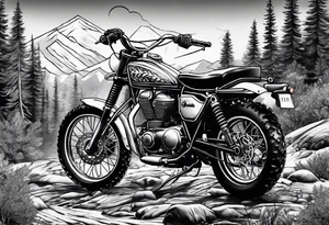 Dirt bikes, camping, fishing tattoo idea