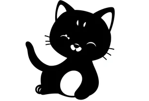 cute black cat tattoo idea