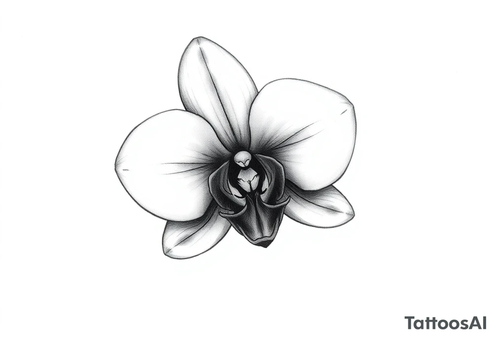 Small orchid flower tattoo idea