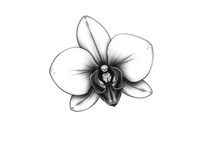 Small orchid flower tattoo idea