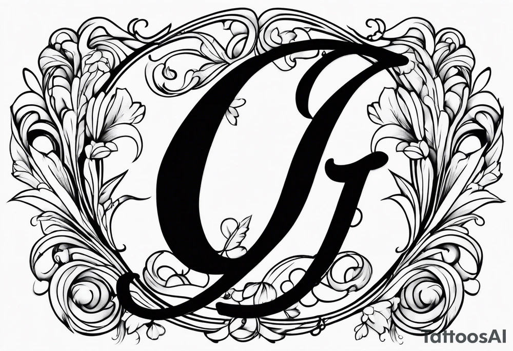 Cursive letter G tattoo idea