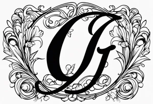 Cursive letter G tattoo idea