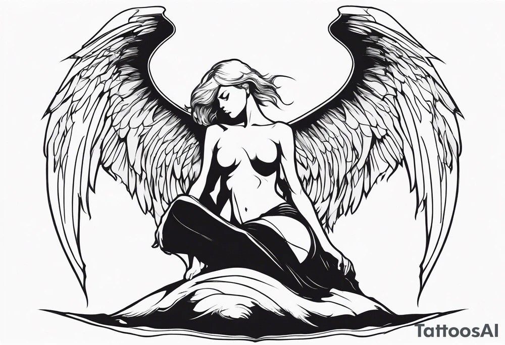 demonic fallen angel tattoo idea