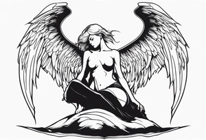 demonic fallen angel tattoo idea