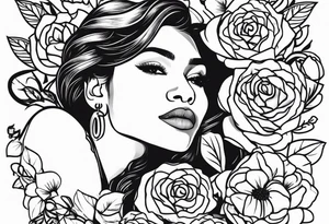 Zendaya on bed of roses tattoo idea