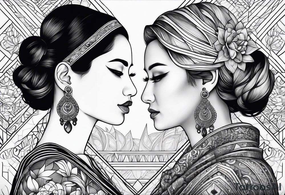 three person side by side. Daughter on the left, mother in the middle, grandmother on the right. tattoo idea