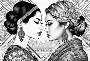 three person side by side. Daughter on the left, mother in the middle, grandmother on the right. tattoo idea
