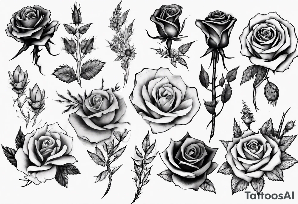 rosas con espinas tattoo idea