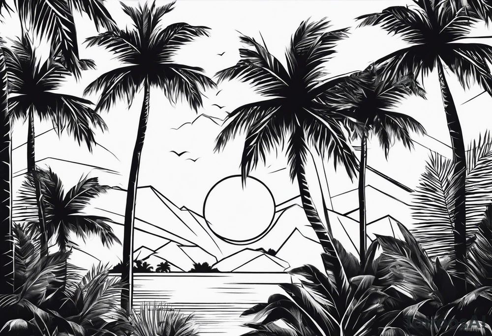 palm trees tattoo idea