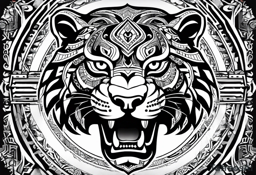 Aztec jaguar tattoo idea