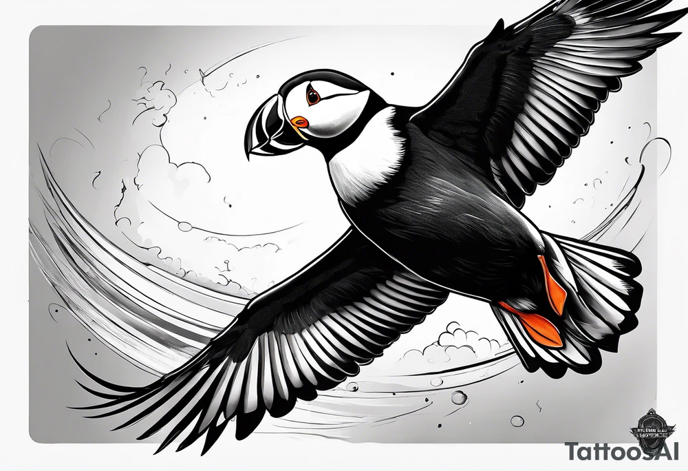 a flying puffin no background (only black and white)
- forarm Tattoo tattoo idea