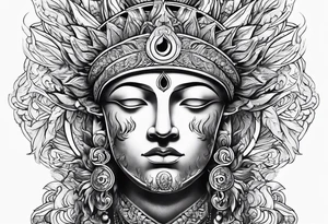 A sun depicted as a male figure tattoo idea