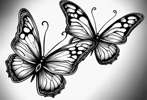 tattoo with 2 medium sized butterflies and the name keonne under it tattoo idea