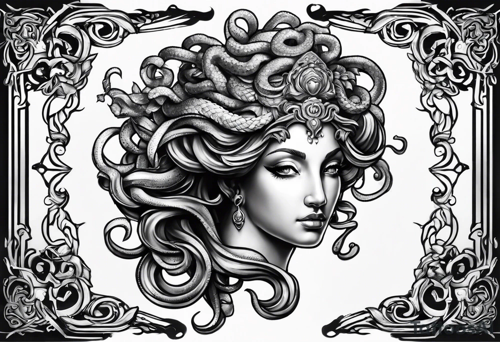 Medusa statue tattoo idea