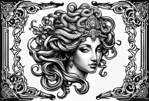 Medusa statue tattoo idea