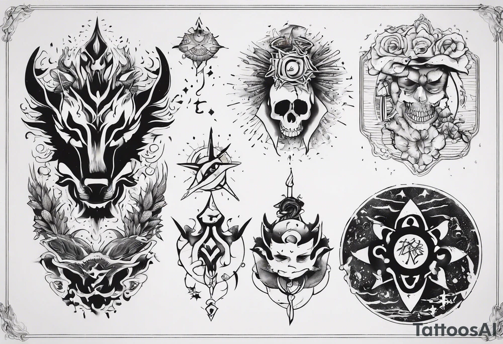 サボテンと骸骨 tattoo idea