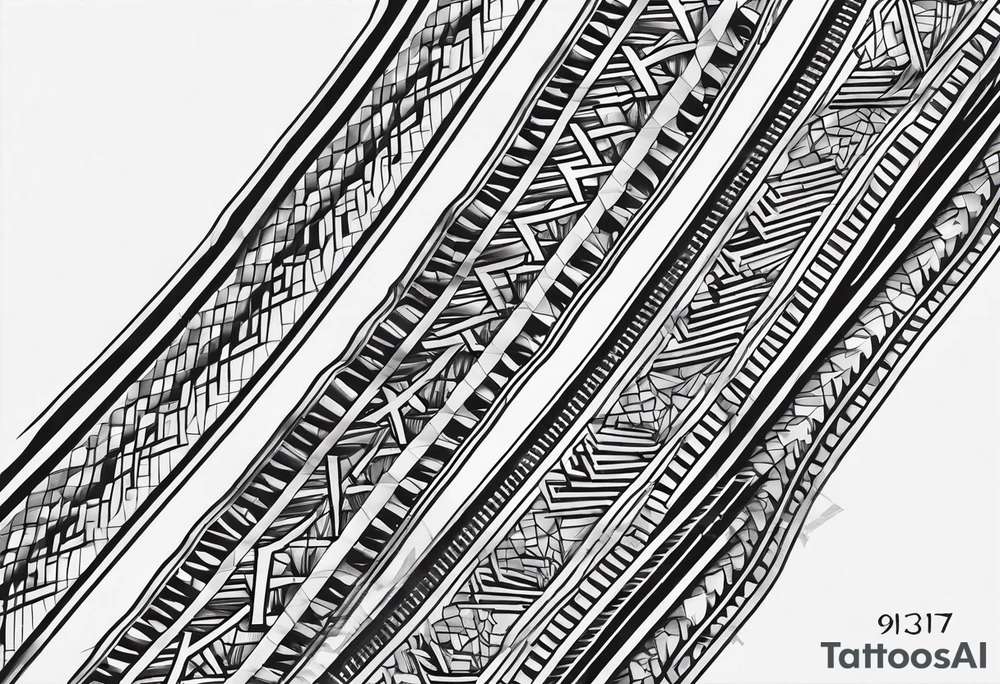 Leg band solid Roman numerals 9 11 tattoo idea